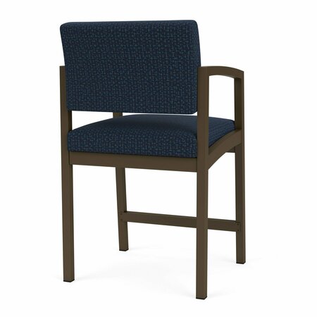 Lesro Lenox Steel Hip Chair Metal Frame, Bronze, RF Blueberry Upholstery LS1161